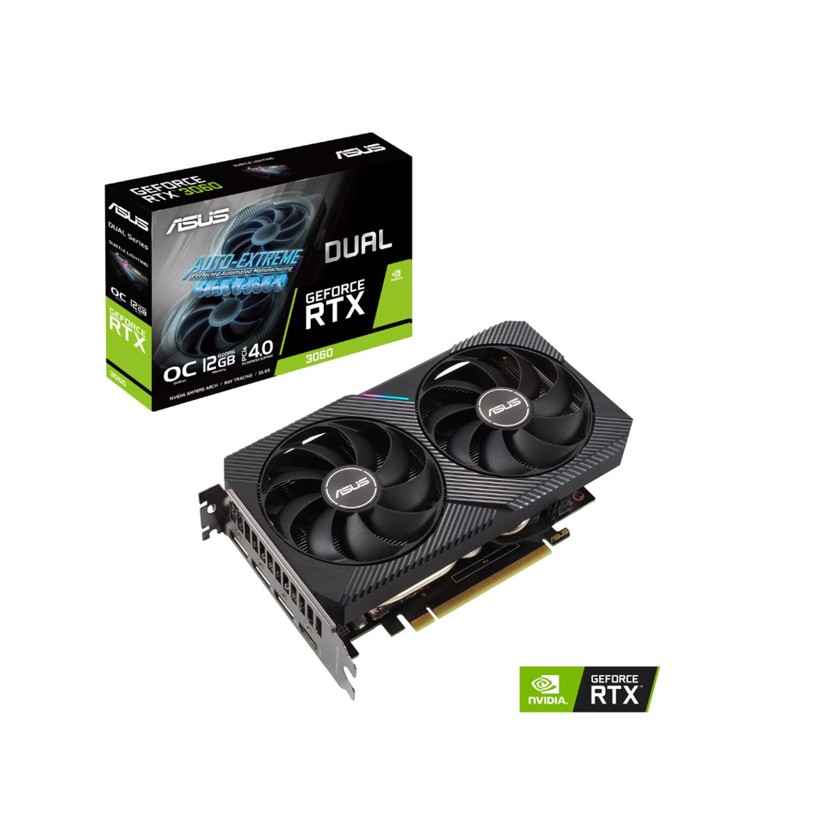 ASUS - Tarjeta de Video - ASUS DUAL-RTX3060-O12G-V2 - 12 GB GDDR6 (192 bit)