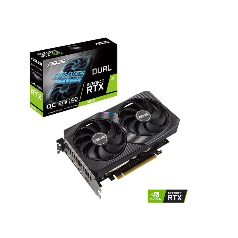 ASUS - Tarjeta de Video - ASUS DUAL-RTX3060-O12G-V2 - 12 GB GDDR6 (192 bit)