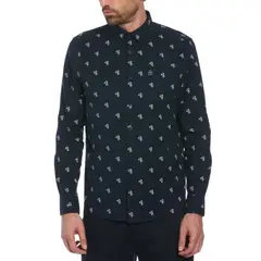 ORIGINAL PENGUIN - Camisa De Hombre Estampado Navy