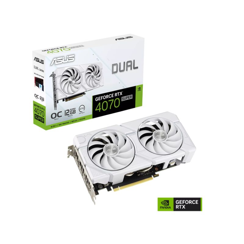 ASUS - Tarjeta de Video - ASUS DUAL-RTX4070S-O12G-EVO-WHITE - 12 GB GDDR6X