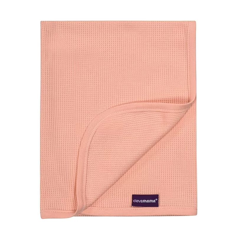 CLEVAMAMA - Clevamama Manta Waffle Algodón 120x140 - CORAL