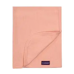 CLEVAMAMA - Manta Waffle Algodón 120x140 - CORAL