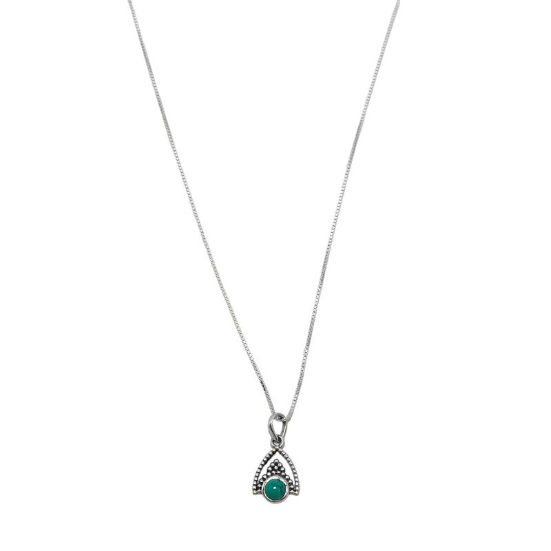 ANDREA COGGIOLA JOYAS - Collar Siddhi Turquesa Plata Fina 925