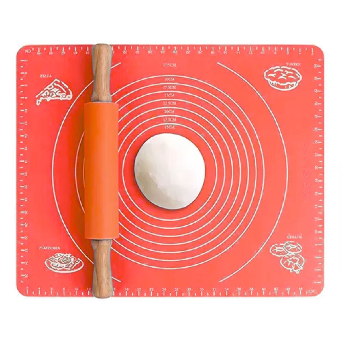 GENERICO - Lámina Silicona Amasar Bizcocho Pizza Pan Fondant 50x40 Cm.