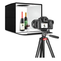 Estudio fotográfico portátil 40x40 luz led full accesorios