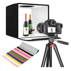 REBAJAS - Estudio fotográfico portátil 40x40 luz led full accesorios