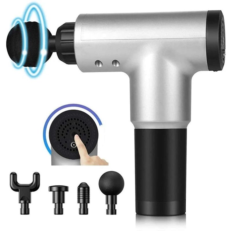 OEM - MASAJEADOR CORPORAL Y FACIAL GUN CON ACCESORIOS