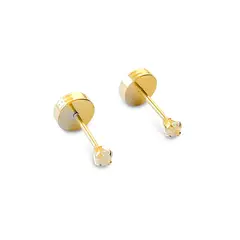 ANDREA COGGIOLA JOYAS - Aros Abridores Solitario Oro 18K
