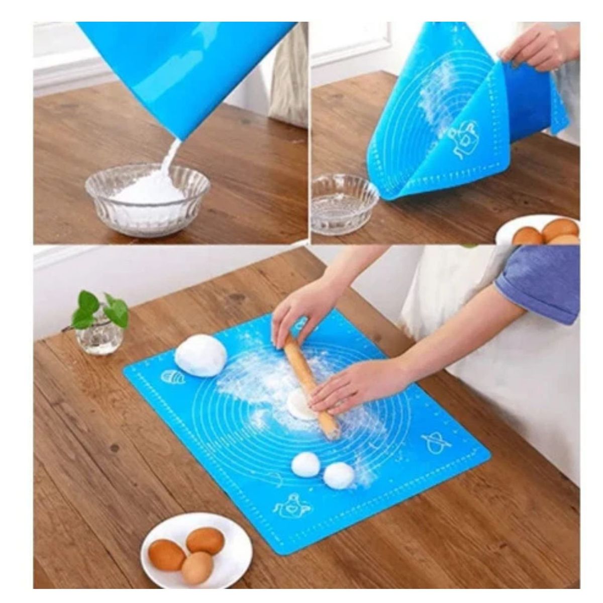 GENERICO - Lámina Silicona Amasar Bizcocho Pizza Pan Fondant 50x40 Cm.