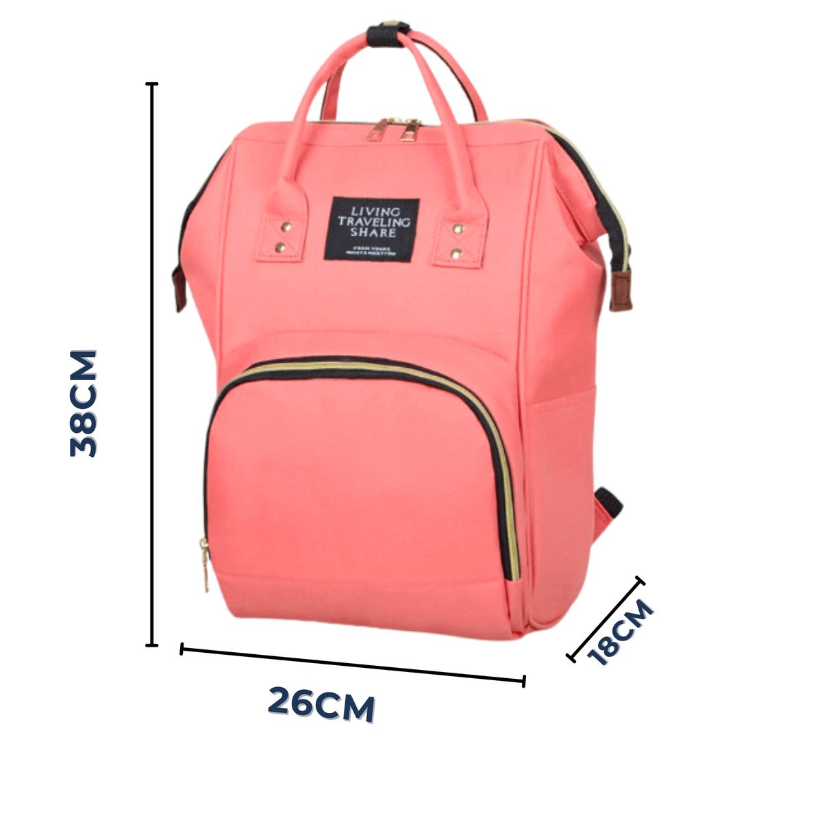 UTILISIMO - Mochila Maternal Bolso Pañalera Bebé Térmica E Impermeable Coral
