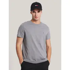 TOMMY HILFIGER - Polera Essential Cotton C-Neck Slim Fit Gris