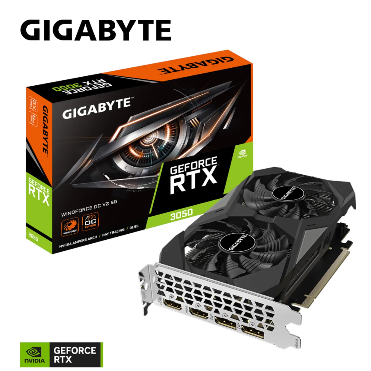 GIGABYTE - Tarjeta de Video - Gigabyte GeForce RTX™ 3050 WINDFORCE OC V2 6G