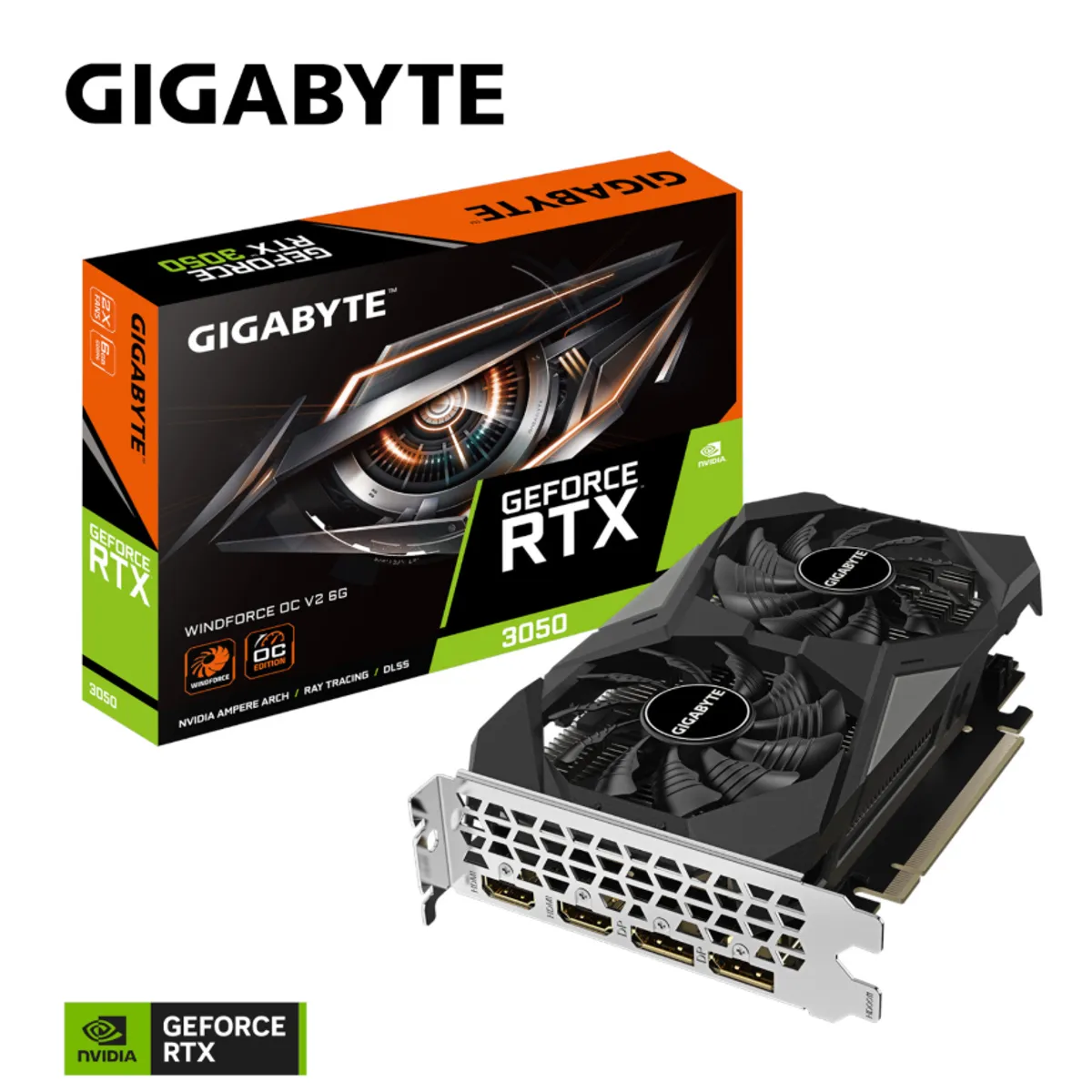 GIGABYTE - Tarjeta de Video - Gigabyte GeForce RTX™ 3050 WINDFORCE OC V2 6G