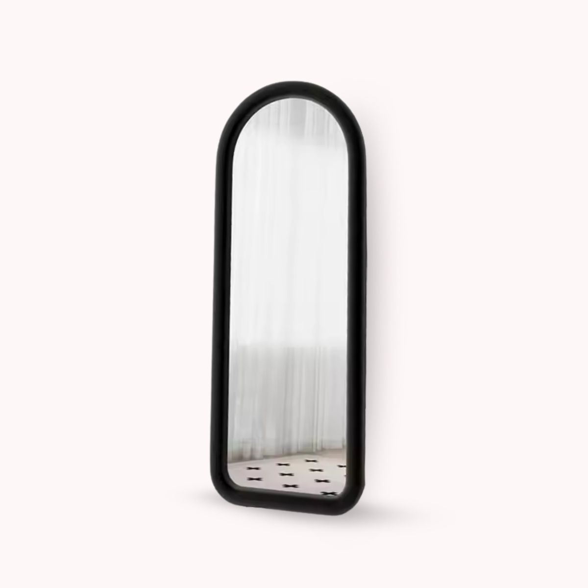 SANTU HOME & DECO - Espejo Curvo Cuerpo Entero Negro 180x80cm