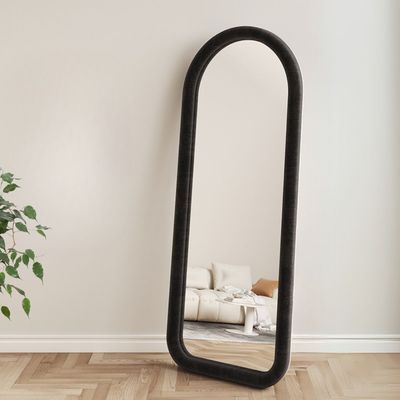 Imagen 2 del producto Espejo Curvo Cuerpo Entero Negro 180x80cm Borde Tela