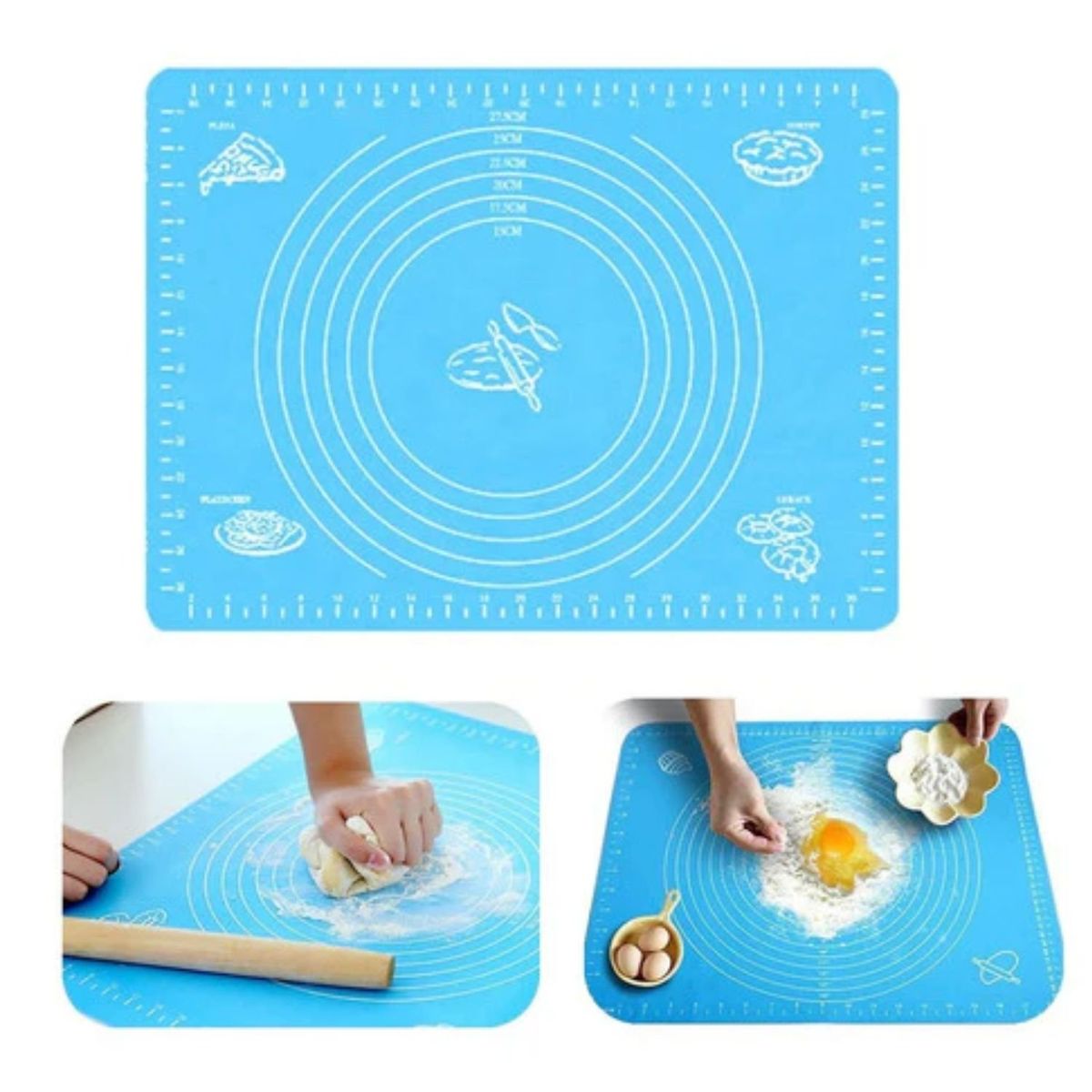 GENERICO - Lámina Silicona Amasar Bizcocho Pizza Pan Fondant 50x40 Cm.