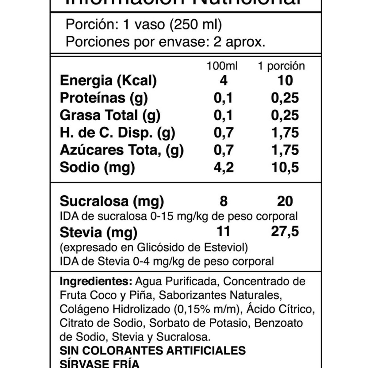 GENERICO - AGUA DE FRUTAS + COLAGENO 55OCC COCO PIÑA - I LIKE