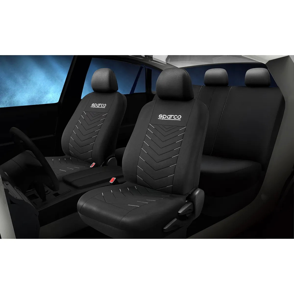 AIWA - Fundas Cubreasiento Sparco Universal Poliester Negro  Gris