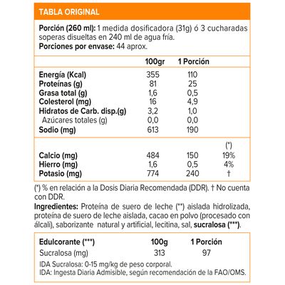 Imagen 2 del producto 100% Whey Protein Isolate Gold Standard (2.91 Lb) - Original - CHOCOLATE