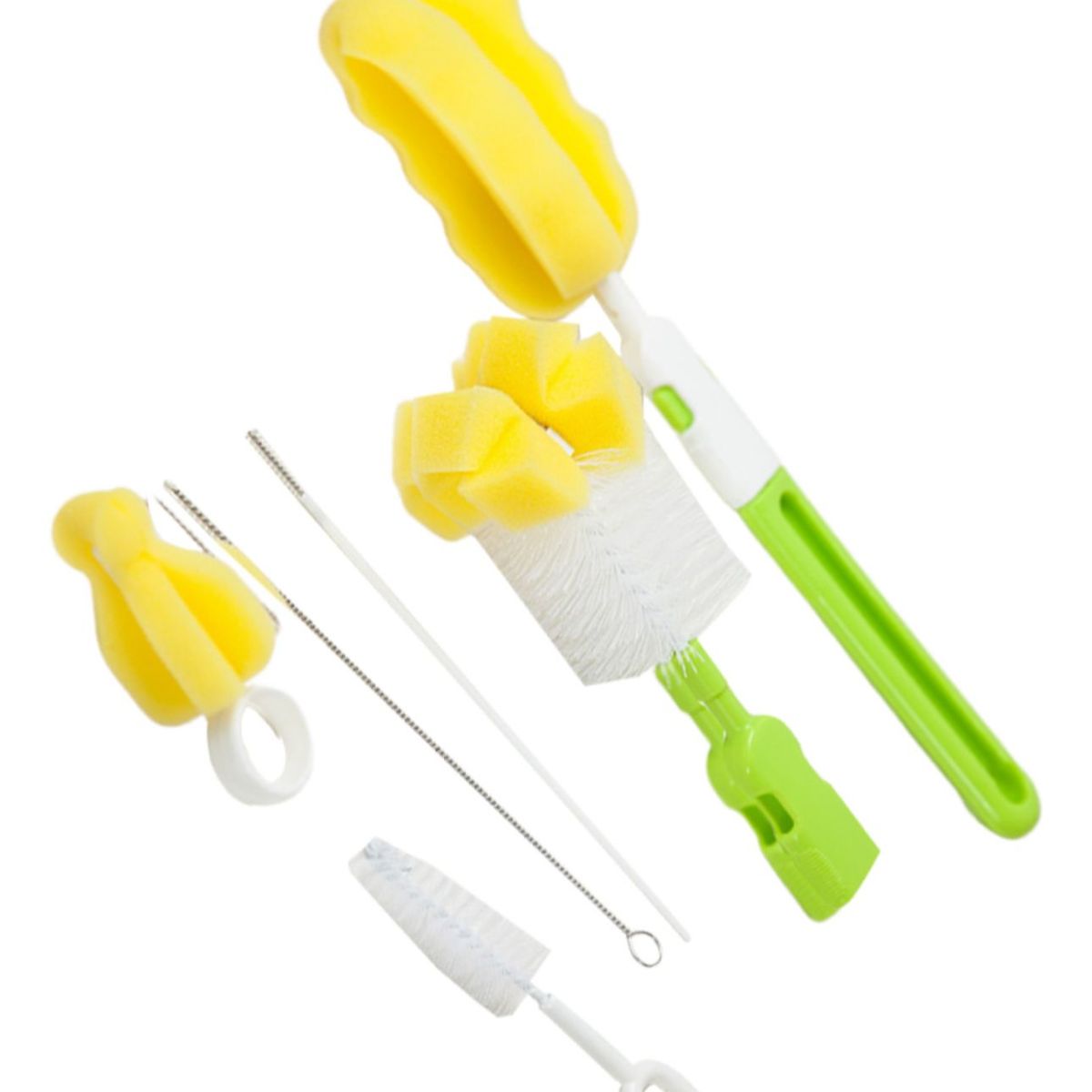 GENERICO - Limpiador De Mamadera Cepillos Verde 5 Piezas