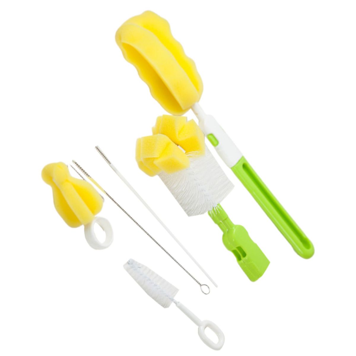 GENERICO - Limpiador De Mamadera Cepillos Verde 5 Piezas