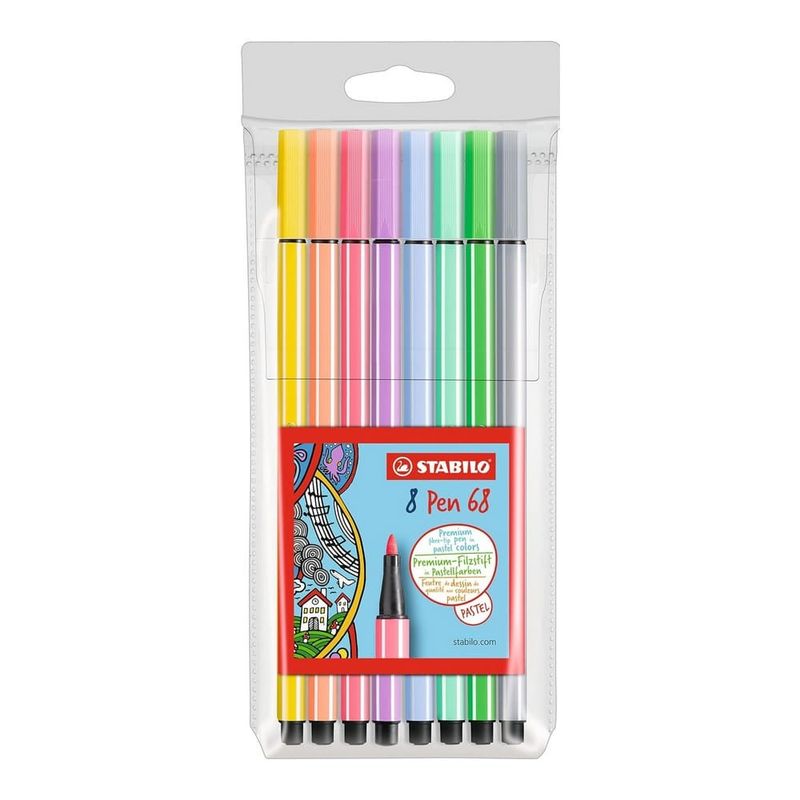 STABILO - Set de 8 Marcadores Stabilo Pen 68 Pastel