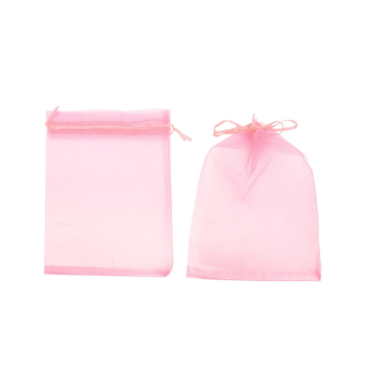 GENERICO - BOLSA ORGANZA ROSADO CREMA 12X17CM X12UNI