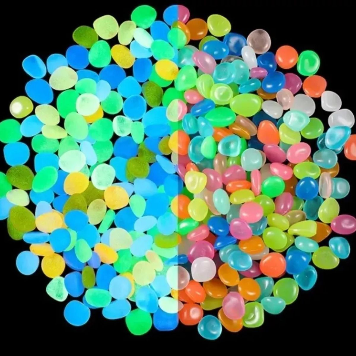 GENERICO - 100 Piezas Piedras Luminosas Flúor Decorativas Fotoluminicas