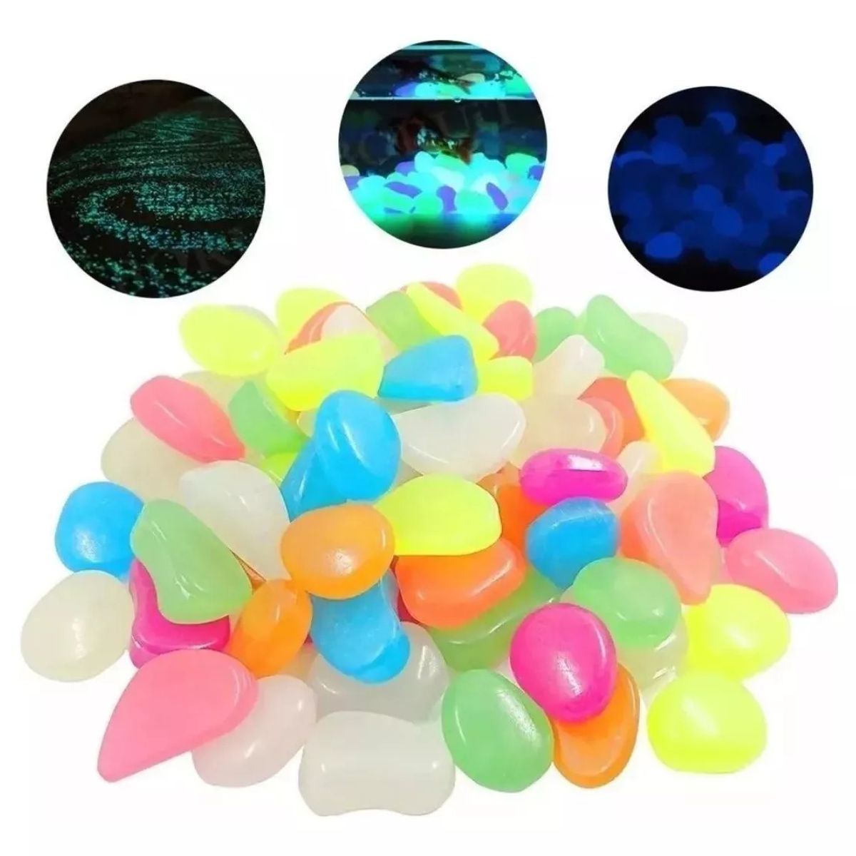 GENERICO - 100 Piezas Piedras Luminosas Flúor Decorativas Fotoluminicas