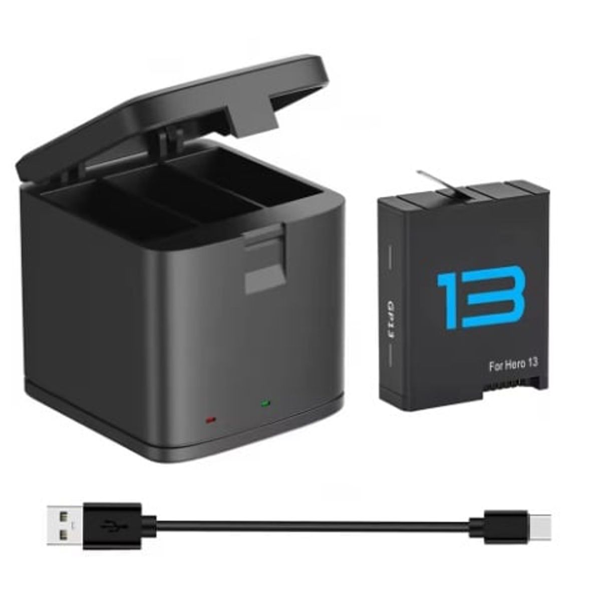 GENERICO - KIT BATERÍA + CARGADOR TRIPLE GOPRO 13 ALTERNATIVA