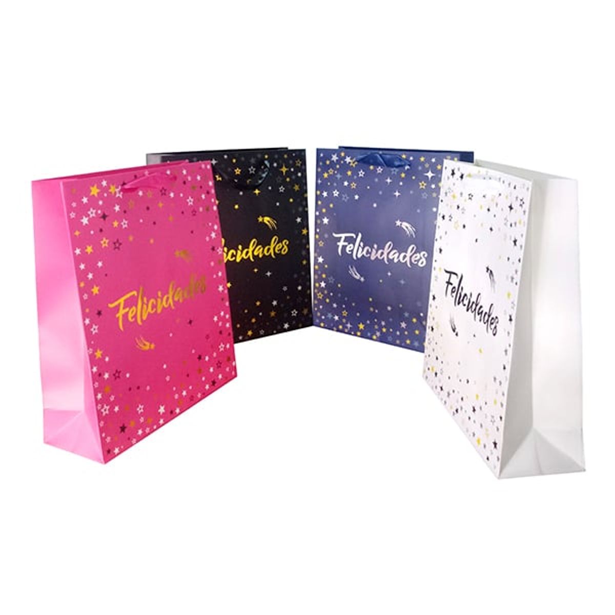 GENERICO - BOLSA REGALO FELICIDADES BLING 26X32 X12 UNI