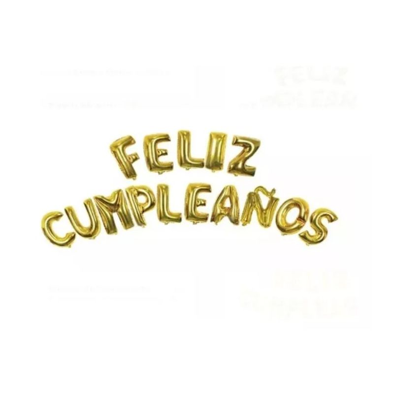 GENERICO - Globos Metalizados Letras Feliz Cumpleaños
