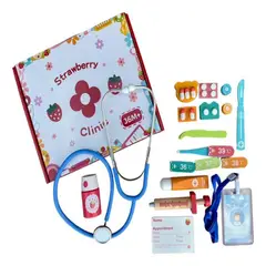 GENERICO - Set Doctor Juguete Madera Estetoscopio Para Niños Y Niñas