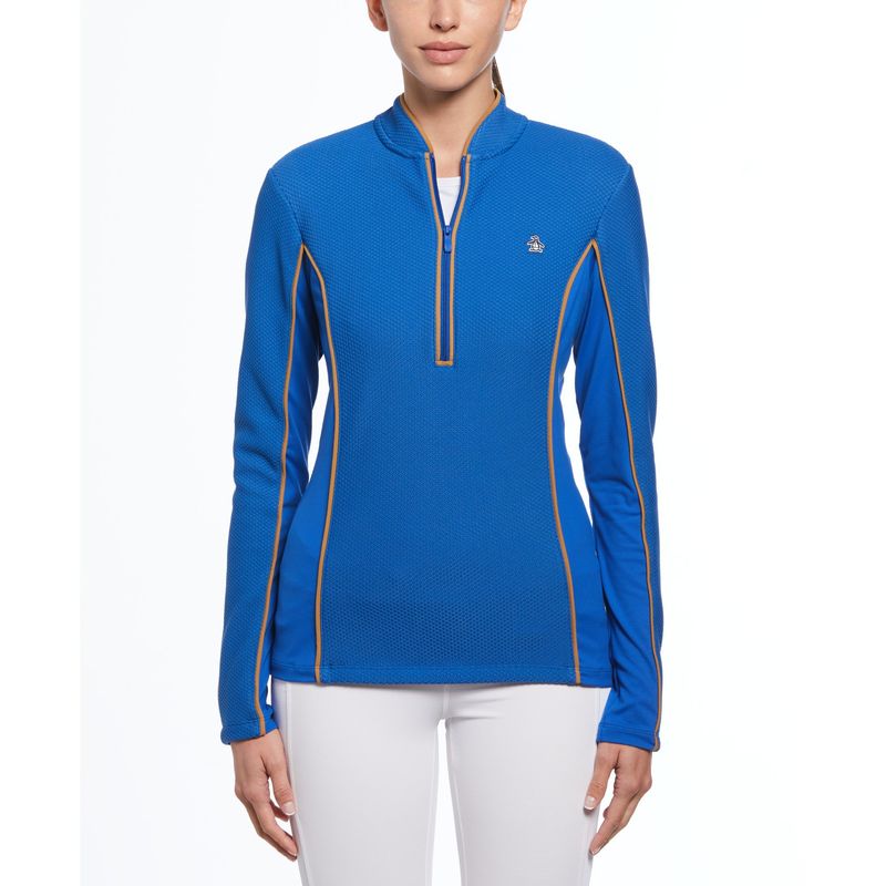 ORIGINAL PENGUIN - Polerón De Mujer Waffle Knit Azul Original Penguin