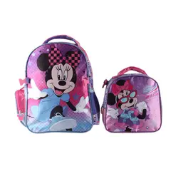 DISNEY - Set Mochila de Satin con Lonchera Minnie 14"
