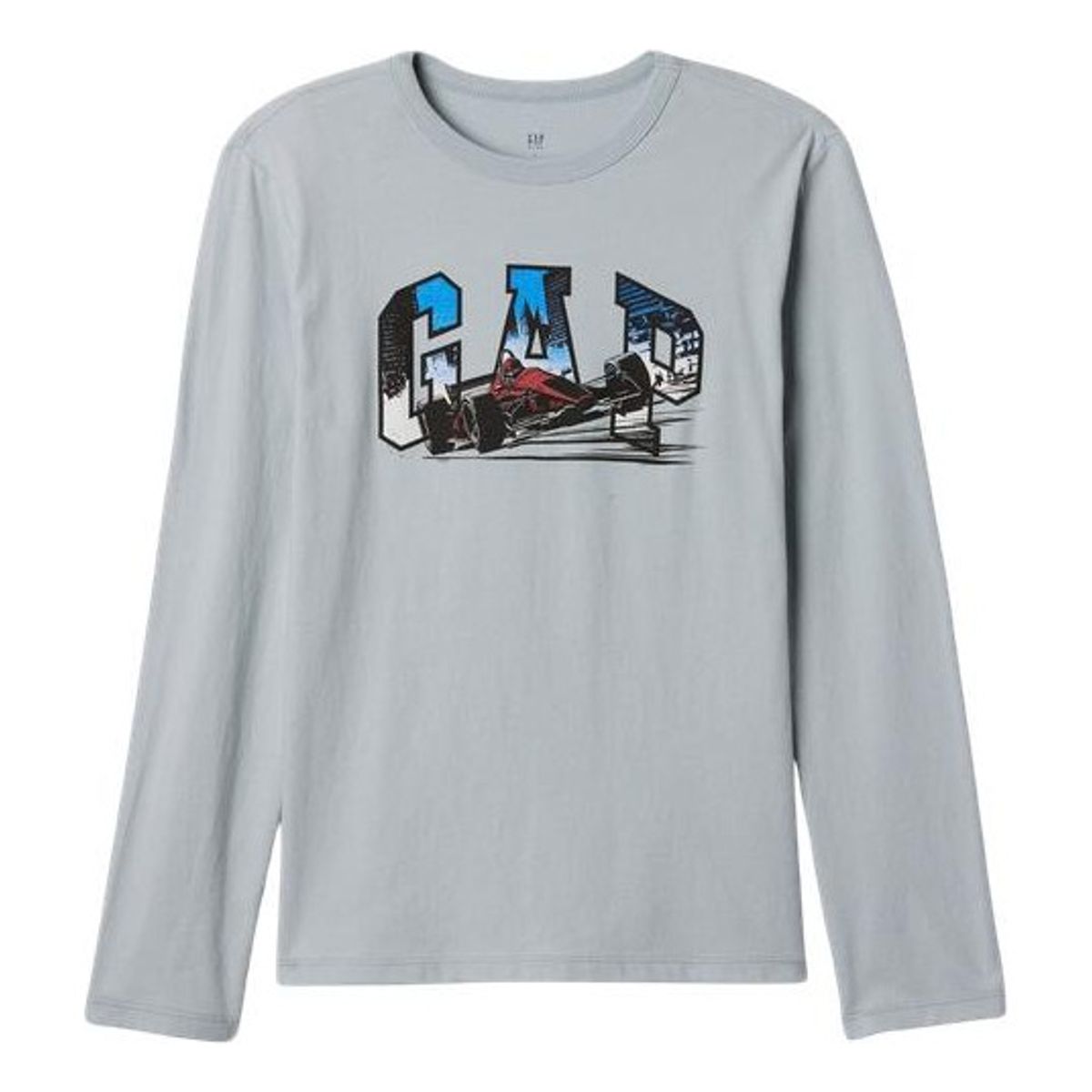 GAP - Polera Logo Manga Larga Hombre Gris