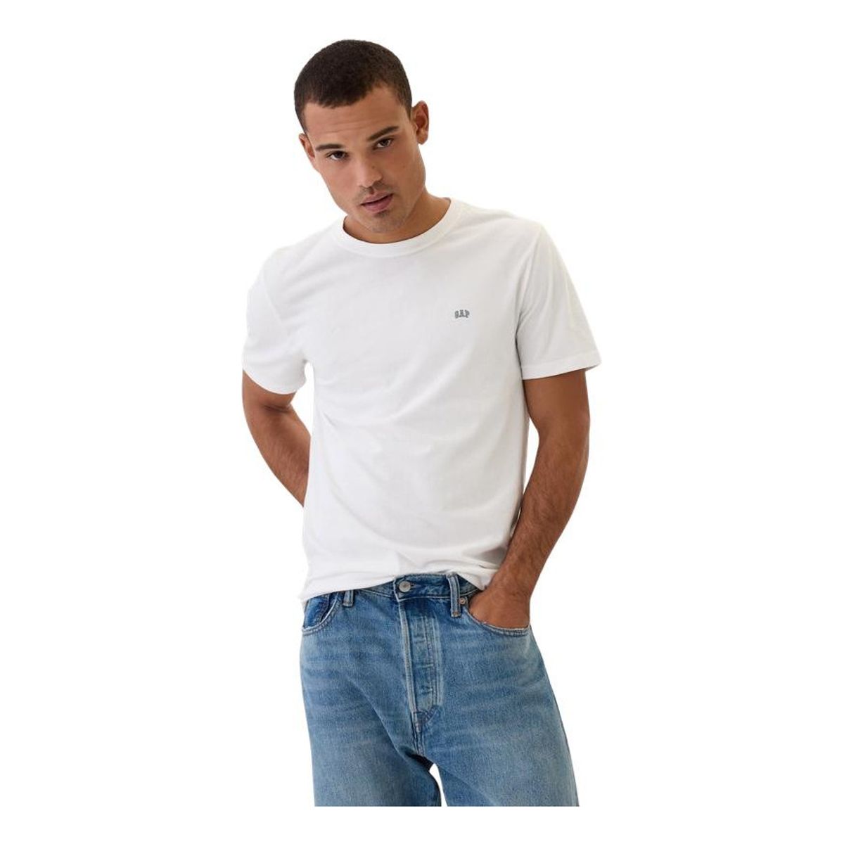 GAP - Polera Mini Logo Manga Corta Hombre Blanco