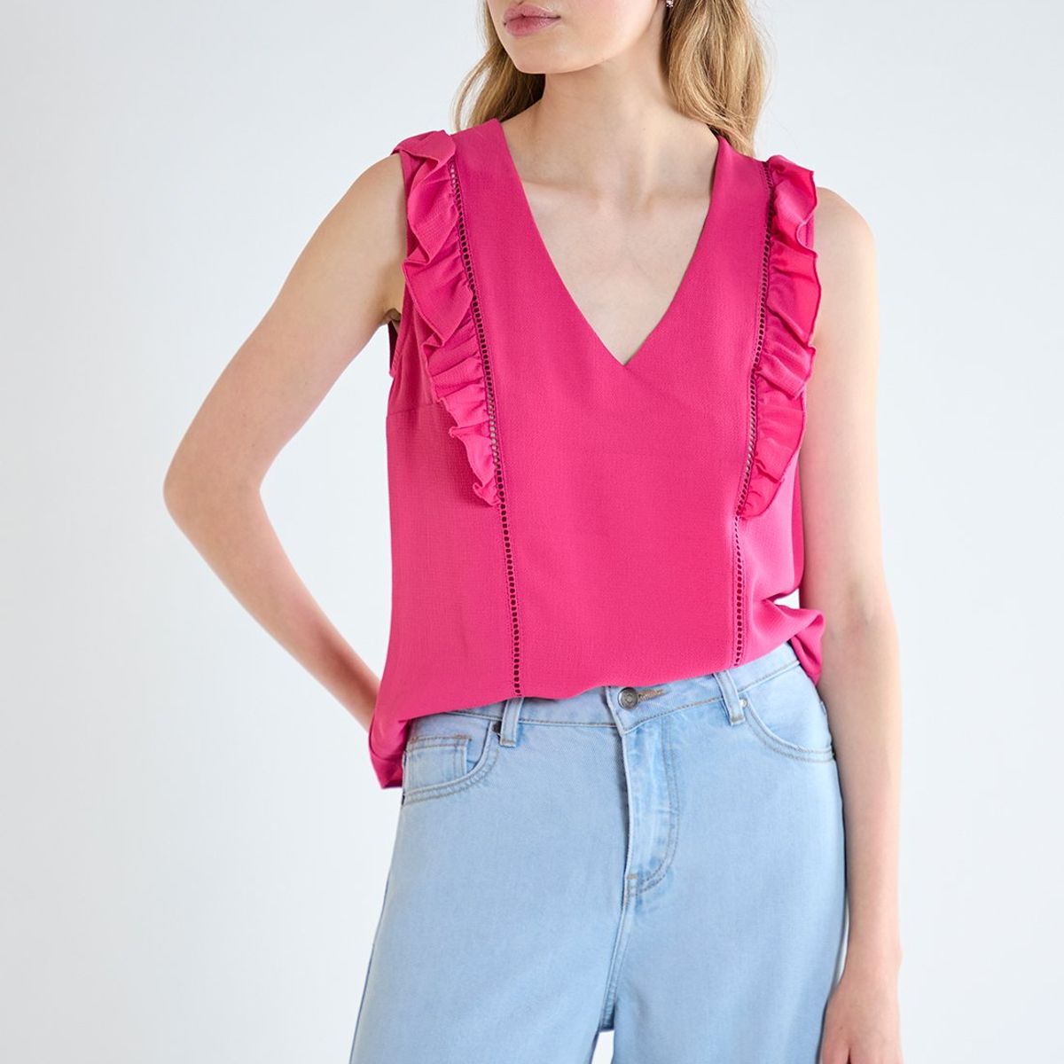 IO - Blusa Sin Mangas Fucsia Mujer Io