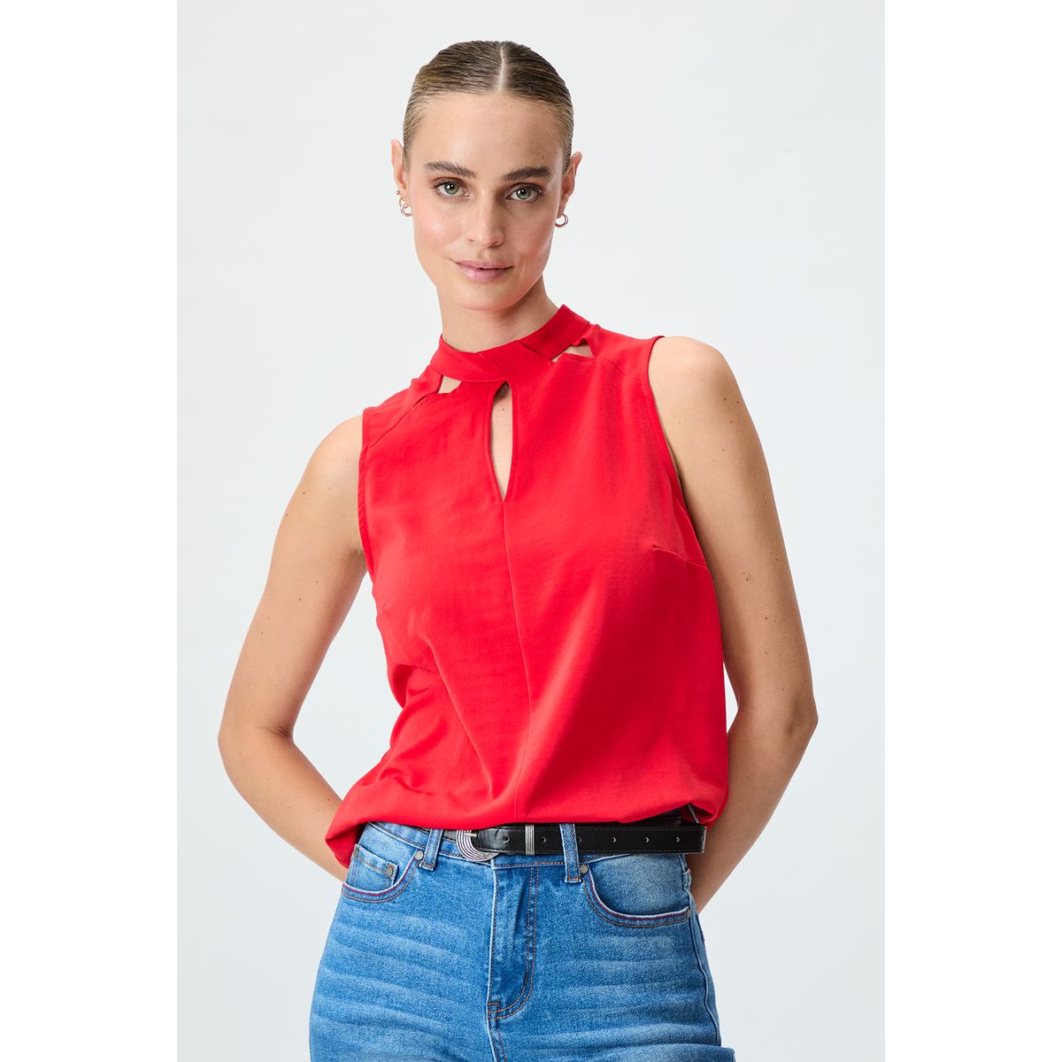 IO - Blusa Sin Mangas Rojo Mujer Io