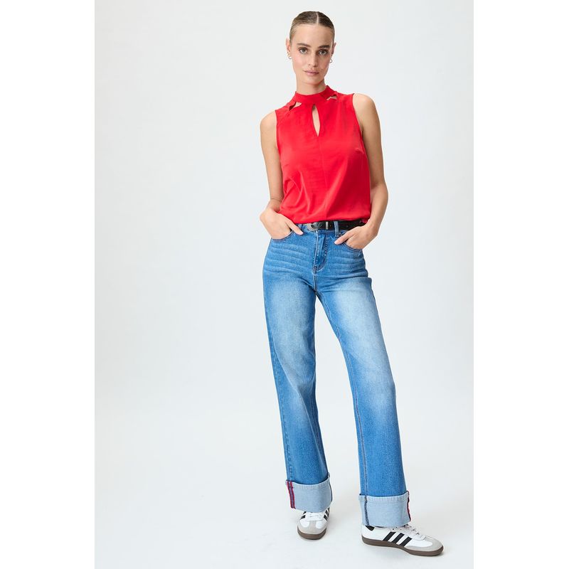 IO - Blusa Sin Mangas Rojo Mujer Io