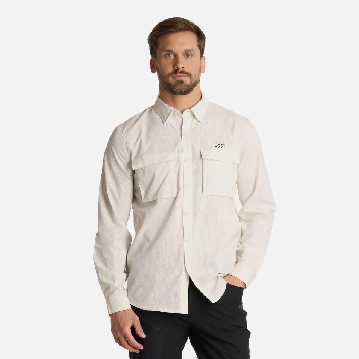 LIPPI - Camisa Hombre Rosselot Long Sleeve Q-Dry Shirt Blanco Lippi