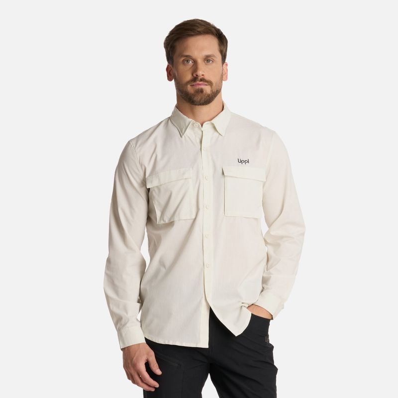 LIPPI - Camisa Hombre Rosselot Long Sleeve Q-Dry Shirt Blanco Lippi