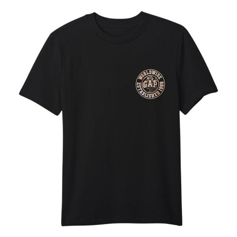 GAP - Polera Gráfica Manga Corta Hombre Negro_.