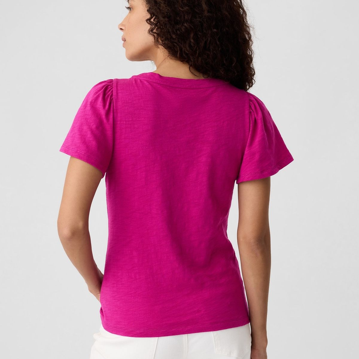 GAP - Polera Manga Con Vuelos Fucsia Mujer Fucsia