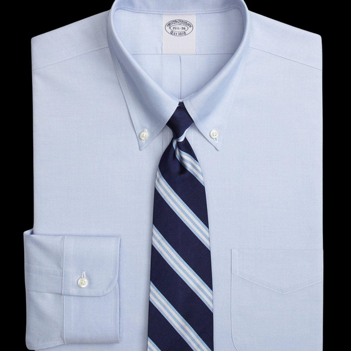 BROOKS BROTHERS - Camisa Stretch No-Iron Oxford Button-Down Collar Hombre Celeste