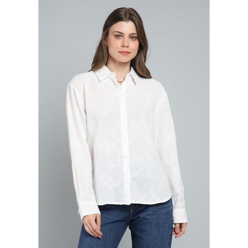 ESPRIT - Blusa Bordada Manga Larga Mujer Esprit ESPRIT