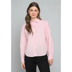 ESPRIT - Blusa Camisera Lisa Mujer