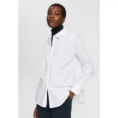 ESPRIT - Blusa Camisera De Algodón Ecológico Mujer
