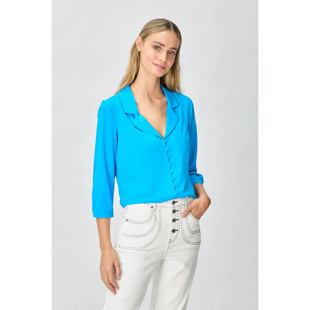 IO - Blusa Manga Larga Azulino Mujer Io