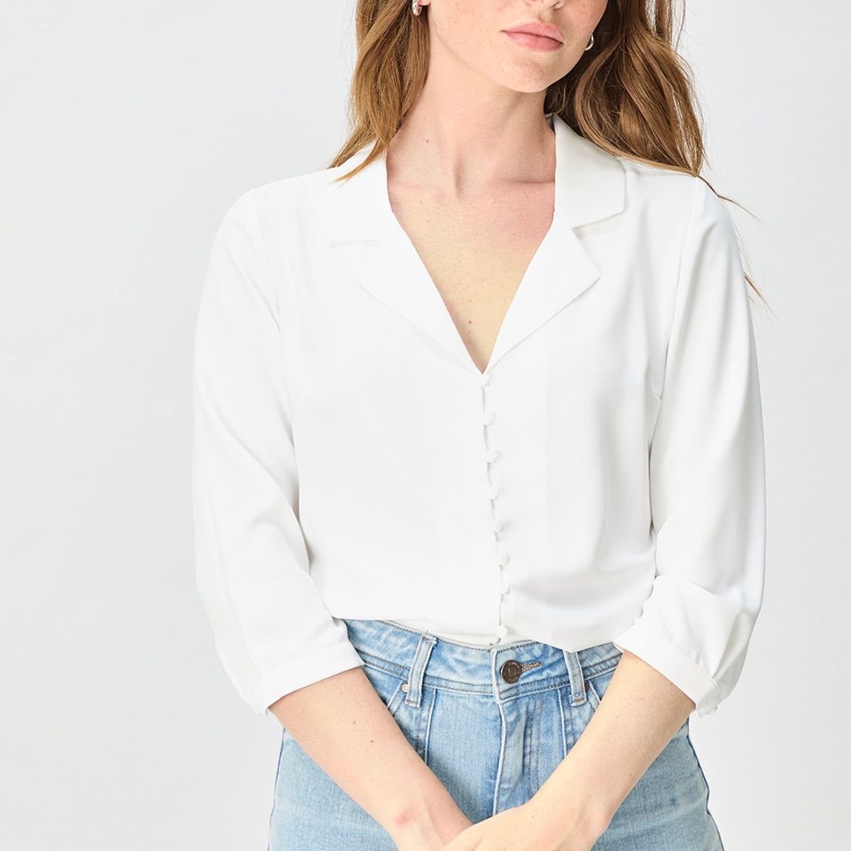 IO - Blusa Manga Larga Crudo Mujer Io